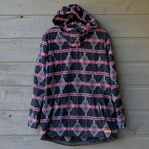 Powder River Outfitters By Panhandle Ladies Aztec Pullover Size XL Black Red